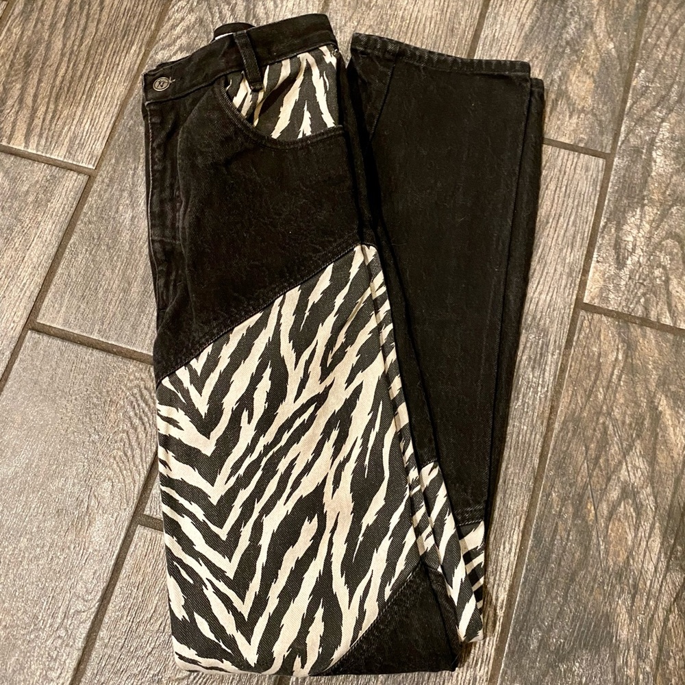 Vintage Bar None Zebra Print Jeans